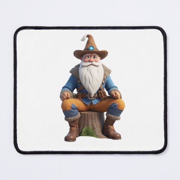 Item preview, Cute Wizard on a Stump - Cartoon Illustration designed and sold by CuteopiaGallery.