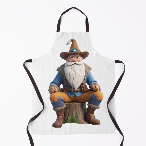 Item preview, Cute Wizard on a Stump - Cartoon Illustration designed and sold by CuteopiaGallery.