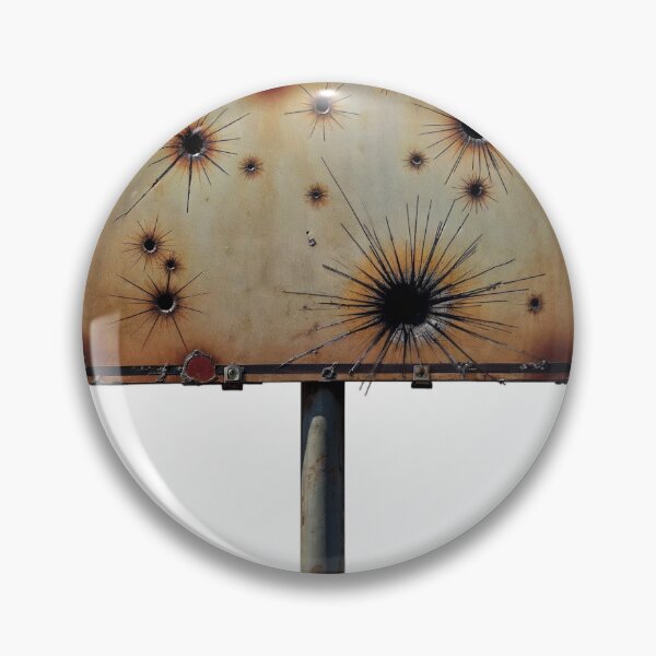 Item preview, Damaged Metal Sign with Bullet Holes on Weathered Pole designed and sold by Creative88Art.