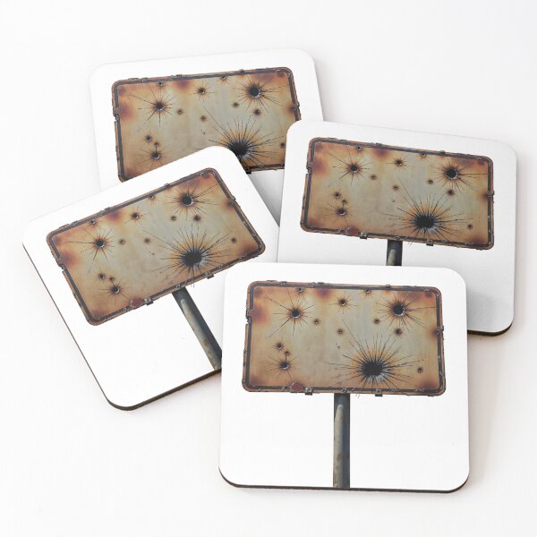 Item preview, Damaged Metal Sign with Bullet Holes on Weathered Pole designed and sold by Creative88Art.