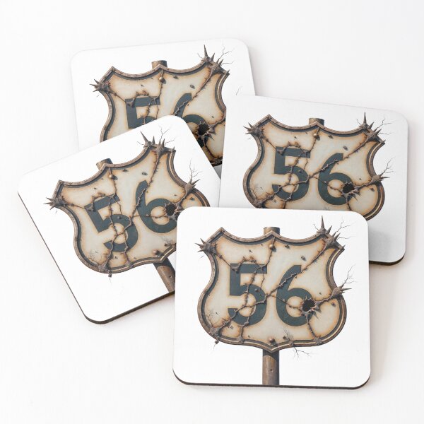 Item preview, Weathered U.S. Route 56 Highway Shield Sign with Bullet Hole designed and sold by Creative88Art.