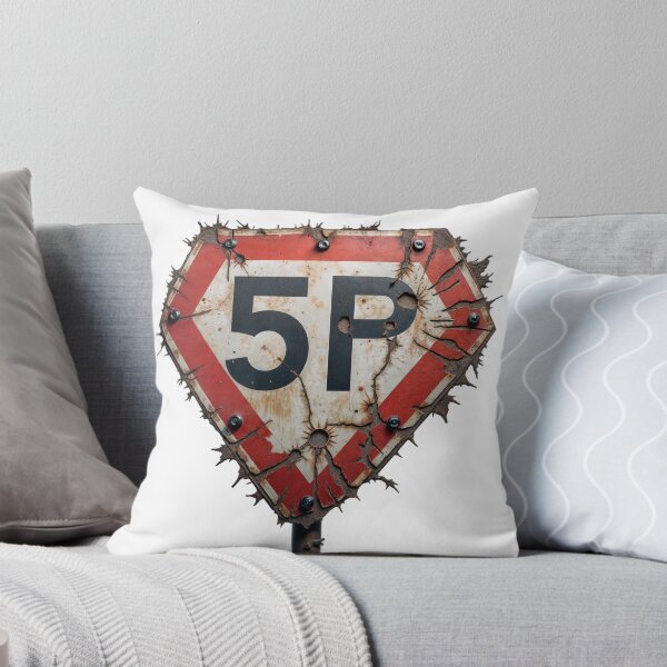 Item preview, Weathered Metal Sign with 5P Text and Bullet Holes on Black Background designed and sold by Creative88Art.