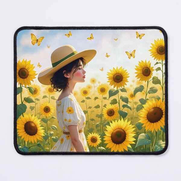 Item preview, Girl with a hat in a sunflower field designed and sold by Marcu Ioachim.