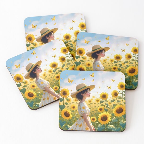 Item preview, Girl with a hat in a sunflower field designed and sold by Marcu Ioachim.