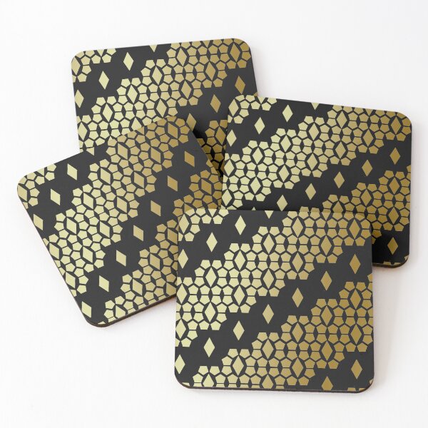 Item preview, Metallic Black and Gold Diamond and Honeycomb Pattern designed and sold by amgraphics.