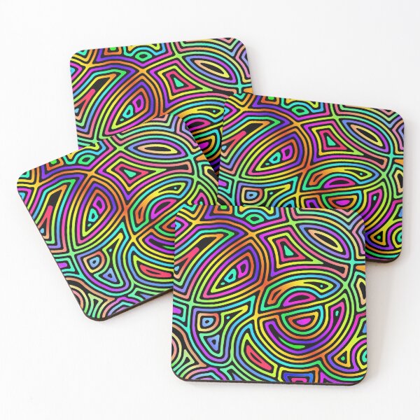 Item preview, rainbow asymmetrical abstract shapes designed and sold by chambergambit.