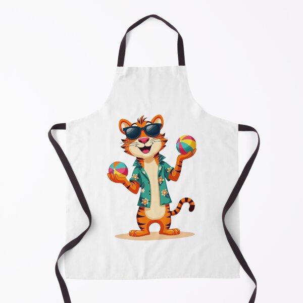 Item preview, Funny Cartoon Tiger with Beach Balls and Hawaiian Shirt designed and sold by samtheai.