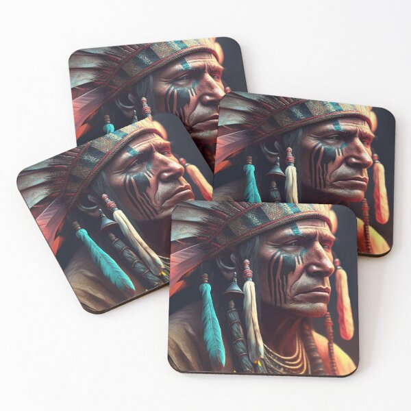 Item preview, Native American Chief Portrait - Shaman Healer designed and sold by AdamesArtStudio.