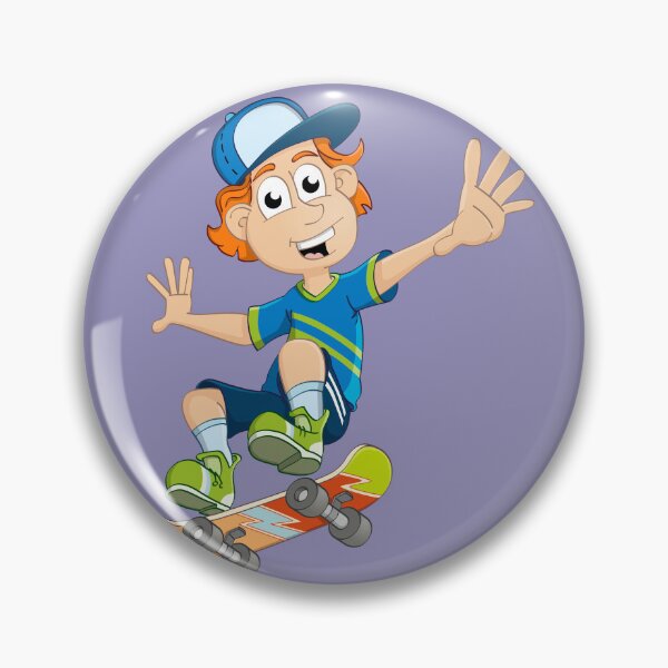 Item preview, Cartoon style illustration of a young boy on a skateboard. designed and sold by Stef Ringoot, cartoons and illustrations.