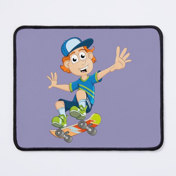 Item preview, Cartoon style illustration of a young boy on a skateboard. designed and sold by Stef Ringoot, cartoons and illustrations.