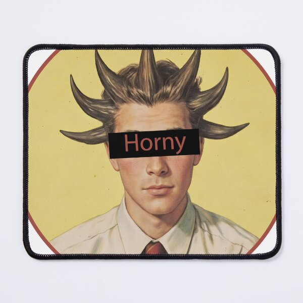 Item preview, horny, horny funny, vintage funny, horny hair, horny funny, male humor, dude humor, fathers day designed and sold by SavageLegion.
