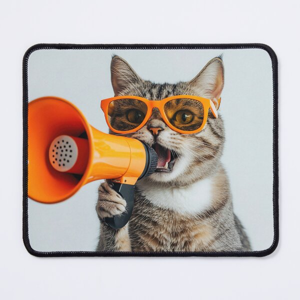 Item preview, Cat with megaphone and sunglasses designed and sold by anytka.