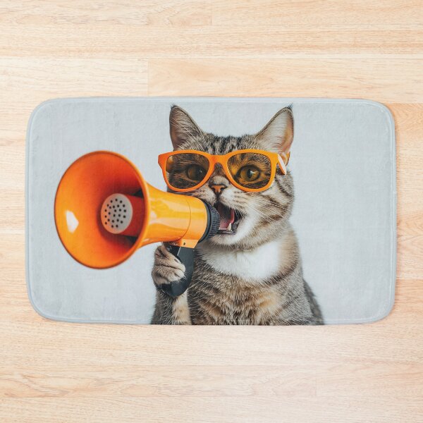 Item preview, Cat with megaphone and sunglasses designed and sold by anytka.