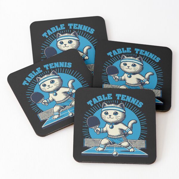 Item preview, Cute Cat Table Tennis Vintage Style designed and sold by LuminOrb.