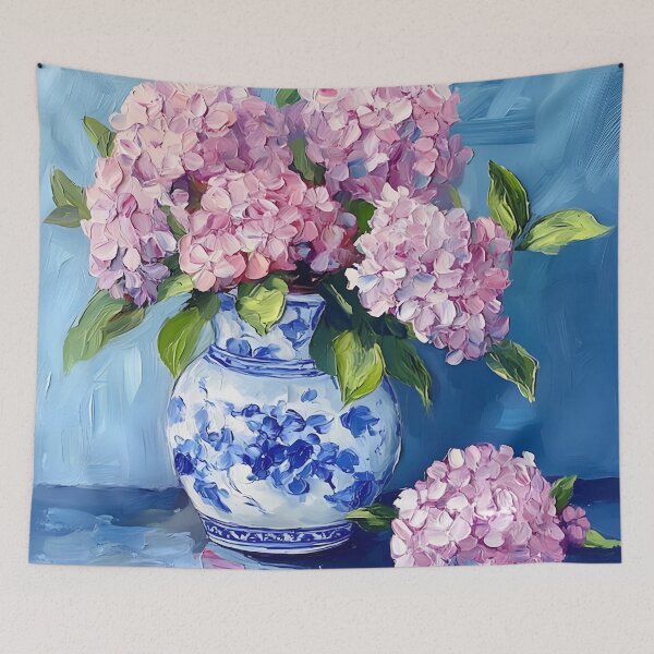 Item preview, Hydrangea flowers in ginger jar  designed and sold by SophieClimaArt.
