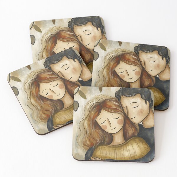 Item preview, Couple embraced in warm colors designed and sold by anytka.