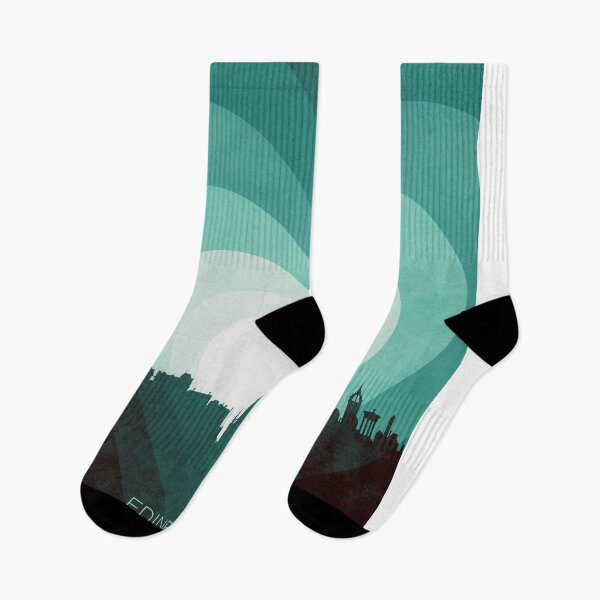 Item preview, Edinburgh Scotland Skyline Hearts Teal designed and sold by ArtPrints.