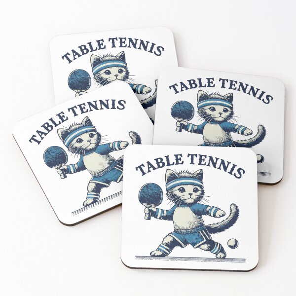 Item preview, Cute Cat Table Tennis Retro Vintage Design designed and sold by LuminOrb.