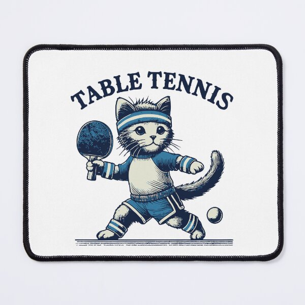 Item preview, Cute Cat Table Tennis Retro Vintage Design designed and sold by LuminOrb.