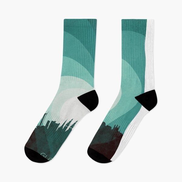 Item preview, Glasgow Scotland Skyline Hearts Teal designed and sold by ArtPrints.