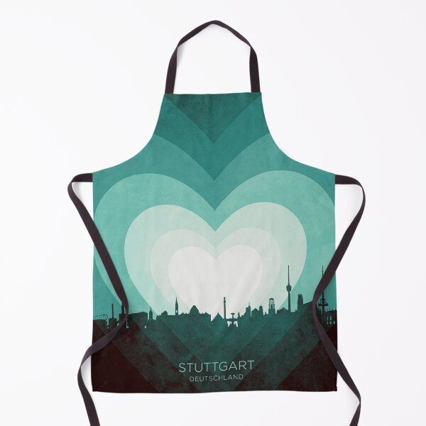 Item preview, Stuttgart Germany Skyline Hearts Teal designed and sold by ArtPrints.
