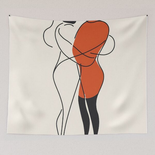 Item preview, Embrace between two figures in art designed and sold by anytka.