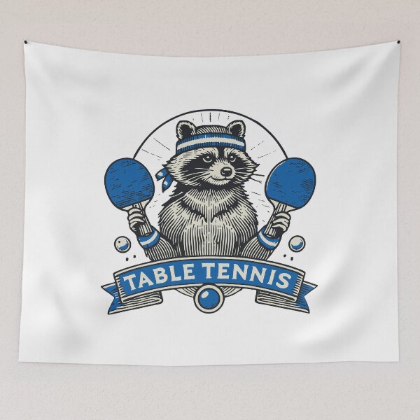 Item preview, Table Tennis Raccoon Player Motto designed and sold by LuminOrb.