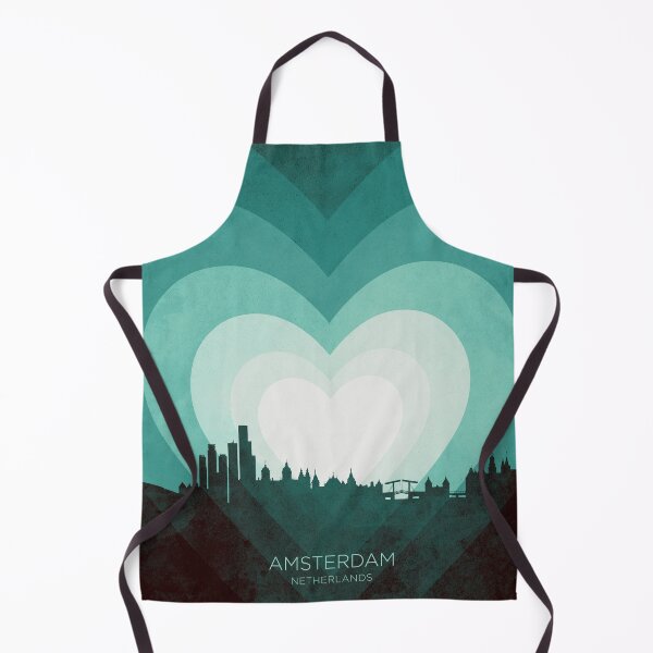 Item preview, Amsterdam The Netherlands Skyline Hearts Teal designed and sold by ArtPrints.