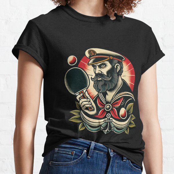 Artikel-Vorschau von Retro Tischtennis Kapitän Im Tattoo Stil, designt und verkauft von LuminOrb.