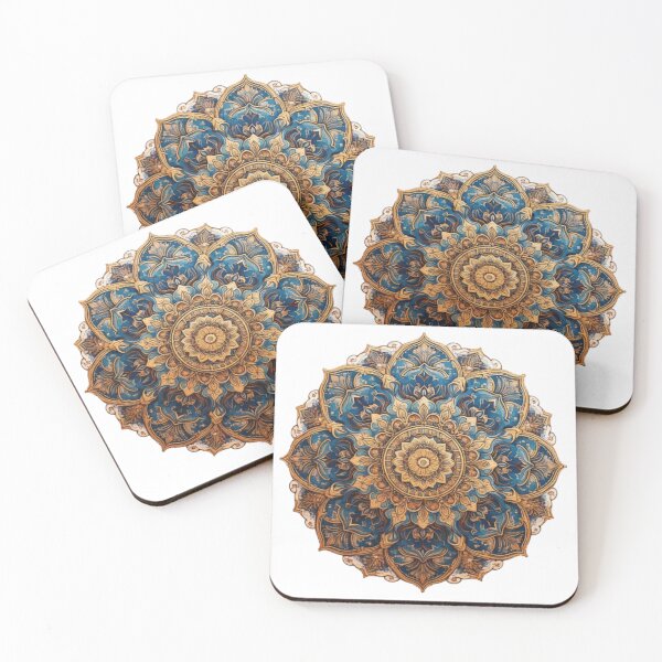 Item preview, The sweet of blue and gold mandala pattern designed and sold by Trianglegreen.