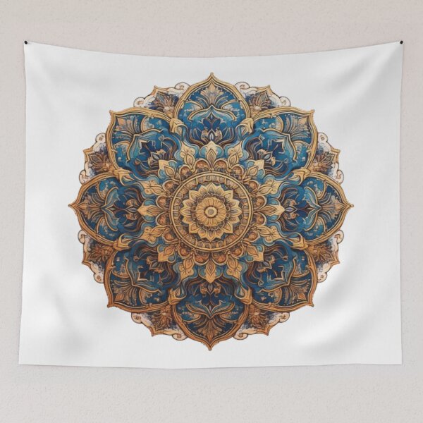 Item preview, The sweet of blue and gold mandala pattern designed and sold by Trianglegreen.
