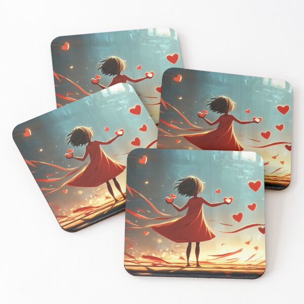 Item preview, Girl spreading hearts in dreams designed and sold by anytka.