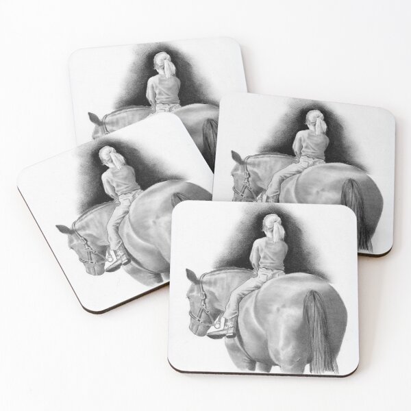 Item preview, Riding Bareback, Girl on Horse, Equine Art, Pencil Drawing, Western designed and sold by JoyfulWhimsy.