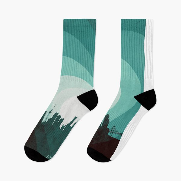 Item preview, Tokyo Japan Skyline Hearts Teal designed and sold by ArtPrints.