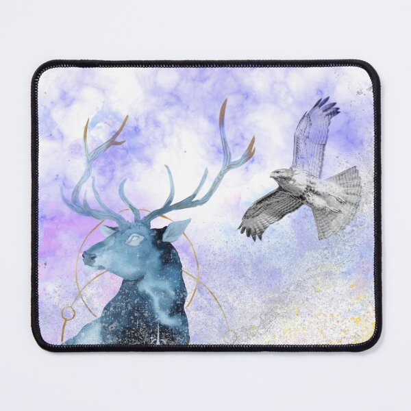 Item preview, Throne of Glass Inspired Art - Lord of the North Stag, White Hawk, and Iconic Quote designed and sold by Pines & Starlight.