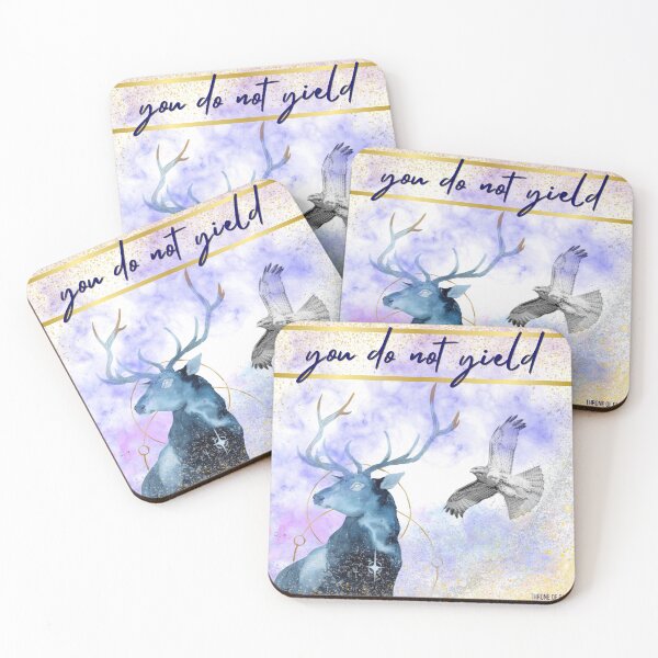 Item preview, Throne of Glass Inspired Art - Lord of the North Stag, White Hawk, and Iconic Quote designed and sold by Pines & Starlight.