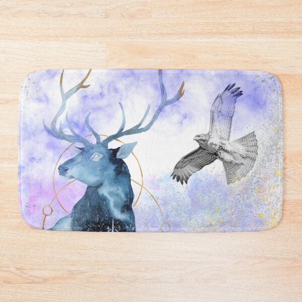 Item preview, Throne of Glass Inspired Art - Lord of the North Stag, White Hawk, and Iconic Quote designed and sold by Pines & Starlight.