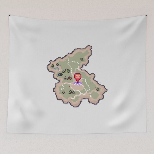 Item preview, Retro Pixel Map With You Are Here Marker designed and sold by Jollys-ArtShop.