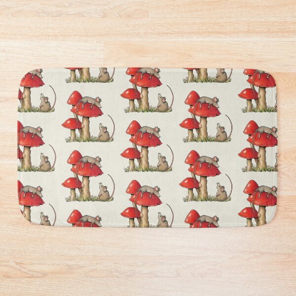 Item preview, Two Mice and Red Toadstools, Color Pencil Art, Rodents, Illustration designed and sold by JoyfulWhimsy.