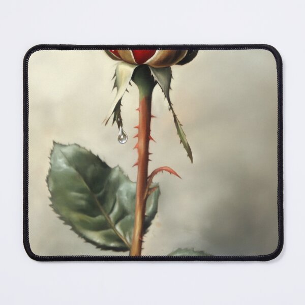 Item preview, Vibrant red rose with dew on petals designed and sold by anytka.