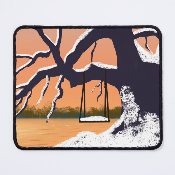 Item preview, Winter bare tree covered in snow in front of the colorful sky at sunset designed and sold by Artistic  Touch.
