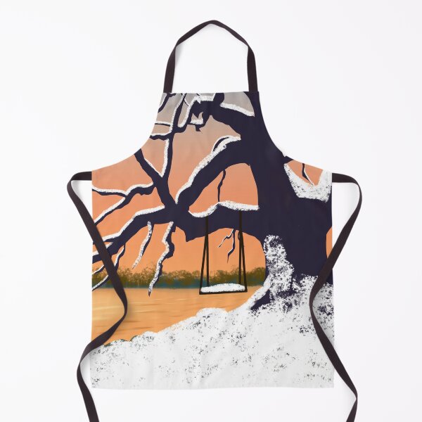 Item preview, Winter bare tree covered in snow in front of the colorful sky at sunset designed and sold by Artistic Touch.