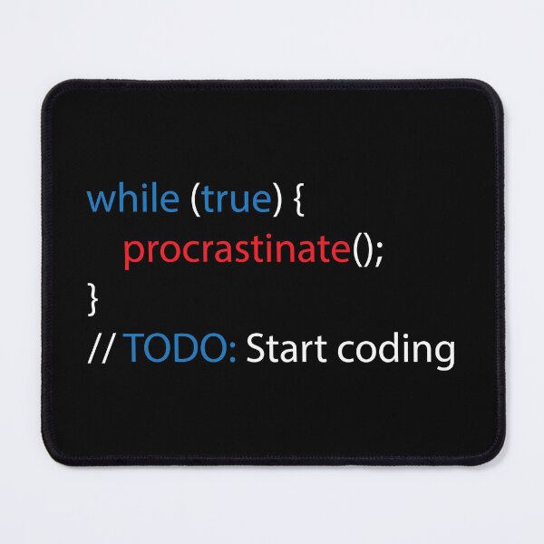 Item preview, Procrastination Loop | Funny Coding Humor Design designed and sold by Geeky Giggles.