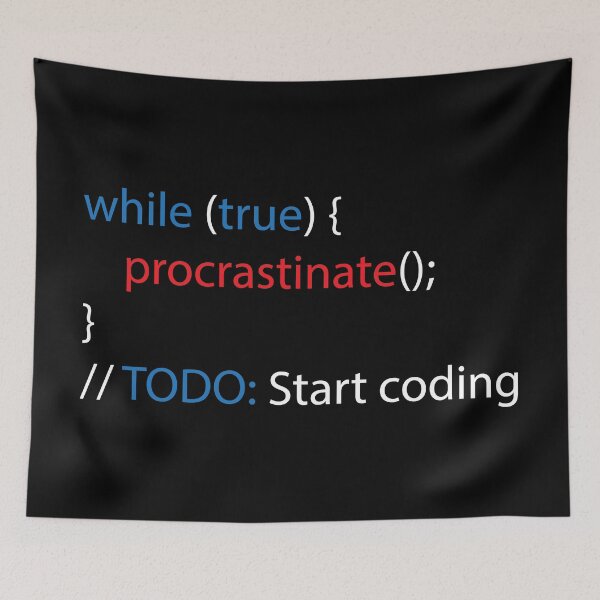 Item preview, Procrastination Loop | Funny Coding Humor Design designed and sold by Geeky Giggles.