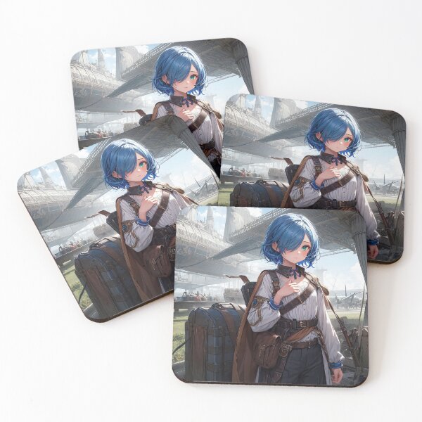 Item preview, Steampunk anime girl in airport - Anime art designed and sold by TheArtistOf2022.