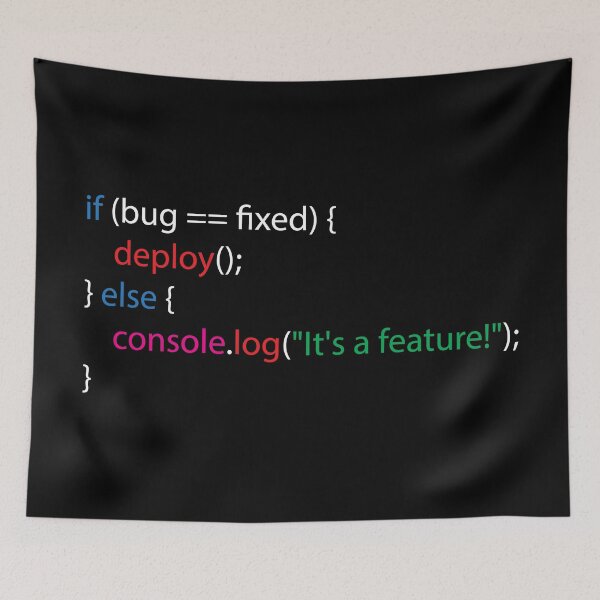 Item preview, Fixed Bug or Feature | Funny Coding Humor Design designed and sold by Geeky Giggles.