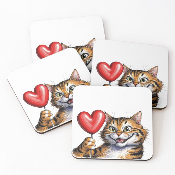 Item preview, Cat Lolly Lollypop Valentine Heart Valentine's Day Love Ginger  designed and sold by Design_Your_Day.
