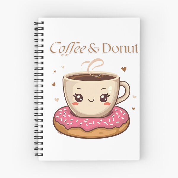 Item preview,  Coffee and Donut Love | Cute Food-Themed Valentine’s Art designed and sold by VibeTCreations.