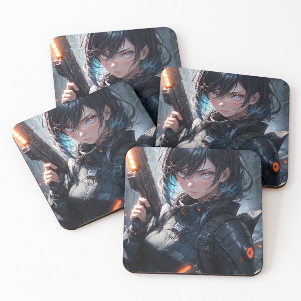 Item preview, Manga sci-fi soldier with gun portrait designed and sold by TheArtistOf2022.