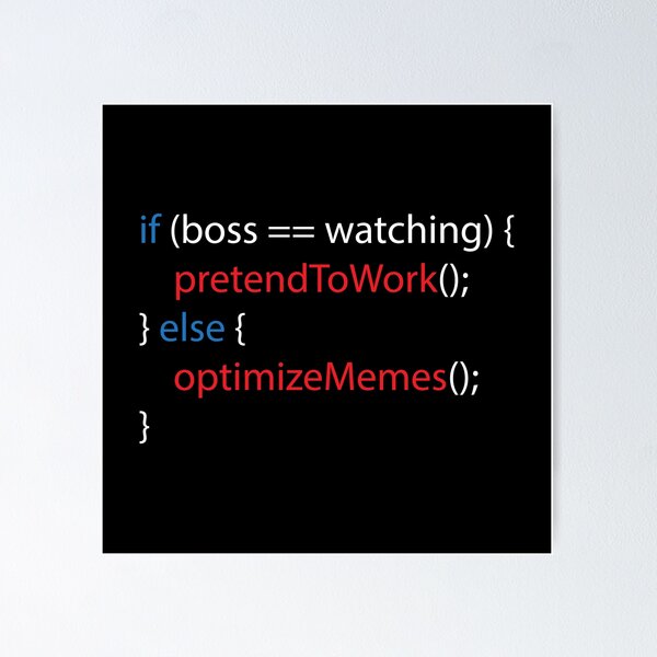 Item preview, Boss Watching or Memes? | Funny Programmer Design designed and sold by Geeky Giggles.